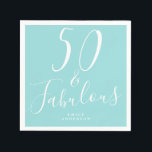 Chic 50 Fabulous Blue 50th Birthday Servet<br><div class="desc">Vier het veranderen van 50 in stijl met dit moderne blauwe 50ste verjaardagsontwerp, een chique 50ste verjaardag papieren feestservet die u eenvoudig kunt personaliseren voor uw vijftigste verjaardag feestviering. De woorden vijftig en fabelachtig zijn gezet met behulp van elegante scriptkalligrafie en moderne typografie. Als u hulp of bijpassende producten nodig...</div>