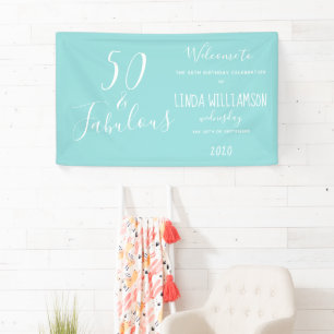 Chic 50 Fabulous Blue 50th Birthday Spandoek