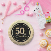 Chic 50 & Fabulous Faux Gold Papieren Bordje (Feest)