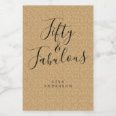 Chic 50 Fabulous Gouden Glitter Naam 50ste Verjaar Wijn Etiket (Enkel label)