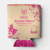 Chic 50 & Fabulous Hoge Hakken Goud Hot Pink Glitt Blikjeskoeler (Achterkant)