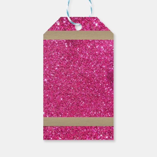 Chic 50 & Fabulous Hoge Hakken Goud Hot Pink Glitt Cadeaulabel (Achterkant)