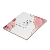 Chic 50 Fabulous Roos Gold Glitter Agate Script Tegeltje (Zijkant)