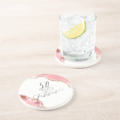 Chic 50 Fabulous Roos Gold Glitter Agate Script Zandsteen Onderzetter (Zijkant)