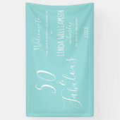 Chic 50 Feestelijke Blauwe 50e Verjaardag Spandoek (Verticaal)