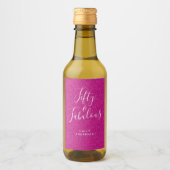 Chic 50 Prachtige Roze Glitter Naam 50ste Verjaard Wijn Etiket (Voorkant)