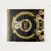 Chic 50e Verjaardag Banner Gold Glitter Heels Wandkleed (Voorkant (horizontaal))