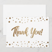 Chic 50e verjaardag faux gouden confetti bedankt (Voorkant / Achterkant)