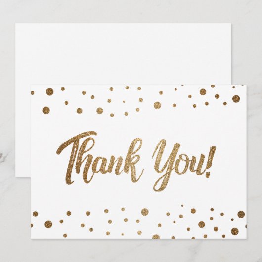 Chic 50e verjaardag faux gouden confetti bedankt (Voorkant / Achterkant)