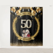 Chic 50e Verjaardag Tapestry Diamond Hoge Hakken Wandkleed (Voorkant)