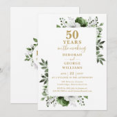 Chic 50ste trouwdag Monogram Bloemig  Kaart (Voorkant / Achterkant)