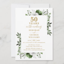 Chic 50ste trouwdag Monogram Bloemig 
