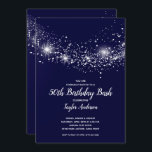 Chic 50th Birthday Stars Navy Blue Kaart<br><div class="desc">Deze uitnodigingen voor verjaardagsfeestjes zijn perfect voor elke leeftijdse feestdag of veranderen de formulering van je speciale gelegenheid. Punten in onze winkel koppelen.</div>