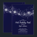 Chic 50th Birthday Stars Navy Blue Kaart<br><div class="desc">Deze uitnodigingen voor verjaardagsfeestjes zijn perfect voor elke leeftijdse feestdag of veranderen de formulering van je speciale gelegenheid. Punten in onze winkel koppelen.</div>