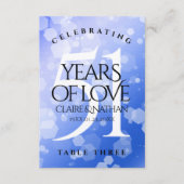 Chic 51st Sapphire Wedding Jubileum Table Kaart (Voorkant)