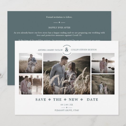 Chic 5 aangepaste foto's minimalistisch nieuw huwe (Voorkant / Achterkant)