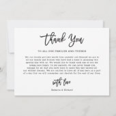 Chic 5 Bride Groom Photo Collage Weddenschap Bedankkaart (Achterkant)