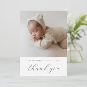 Chic 5 Photo Collage Geboorteaankondiging Bedankt Aankondiging (Staand voorkant)