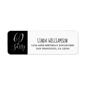 Chic 60 Sassy Zwart Witte 60e Retouradres Etiket (Voorkant)