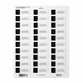 Chic 60 Sassy Zwart Witte 60e Retouradres Etiket (Full Sheet)