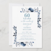 Chic 60ste bruiloft Jubileum Monogram Bloemen Kaart (Voorkant)