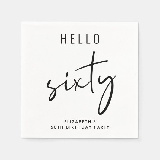 Chic 60ste verjaardag servet (Voorkant)