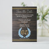 Chic 65e Jubileum Hout & Goud Save the Date Kaart (Staand voorkant)