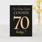 Chic 70e Gold-effect op Black, neef Verjaardag Kaart (Gele Bloem)