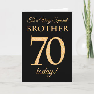 Chic 70e Goud-effect op Black, Brother Birthday Kaart