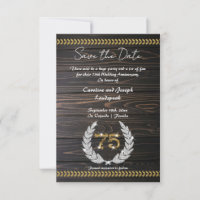 Chic 75e Jubileum Hout & Goud Save the Date