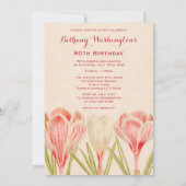 Chic 80th Birthday Spring Crocuses Kaart (Achterkant)