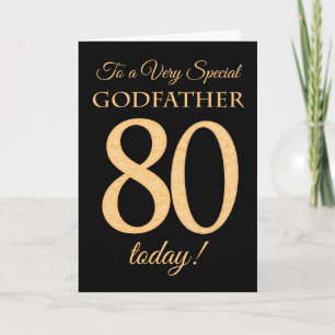 Chic 80th Gold-effect op Black, Godfather Verjaard Kaart