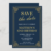 Chic 82e verjaardagsuitnodigingen Mannen Bewaar de Kaart (Voorkant / Achterkant)