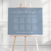 Chic 8 Tafel Stofblauw Trouw Stoelen Chart Poster