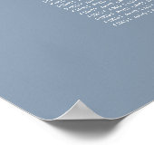 Chic 8 Tafel Stofblauw Trouw Stoelen Chart Poster (Hoek)