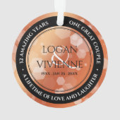 Chic 8th 32nd Bronze Wedding Jubileum Acryl Ornament (achterkant)