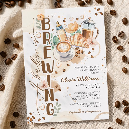 Chic A Baby Is Brewing Coffee Brunch Baby Showerfe Kaart