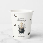 Chic 'a Baby is Brewing' Halloween Baby Shower Papieren Bekers (Achterkant)