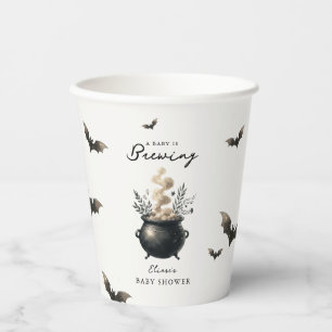 Chic 'a Baby is Brewing' Halloween Baby Shower  Papieren Bekers