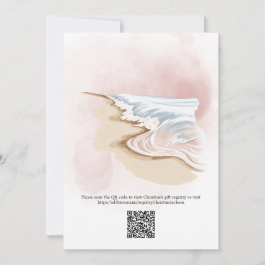 Chic 'A New Chapter Awaits' QR Code Bridal Shower Kaart (Achterkant)