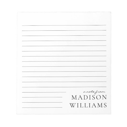 Chic A Note From Script Typography Lined Notepads Notitieblok (Voorkant)