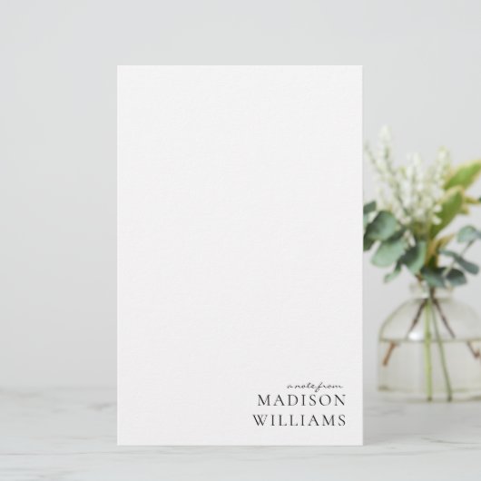 Chic A Note From Script Typography Stationery Briefpapier (Staand voorkant)