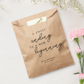 Chic A Sweet Ending to a New Beginning Wedding Bedankzakje (Gezegeld)