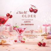 Chic A Tini Beetje Ouder Cherry Martini 21e Verjaa Acryl Uitnodigingen