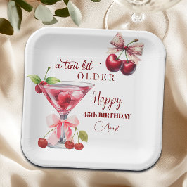 Chic A Tini Beetje Ouder Cherrymartini 45e Verjaar Papieren Bordje