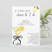 Chic A Tini Bit Closer Lemon Martini Bridal Shower Kaart (Staand voorkant)