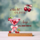 Chic A Tini Bit Older Cherry Martini 21e verjaarda Acryl Bord (Neutraal)