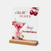 Chic A Tini Bit Older Cherry Martini 21st Birthday Acryl Bord (Hoek)