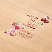 Chic A Tini Bit Older Cherry Martini 37e Verjaarda Acryl Uitnodigingen (Laagn)