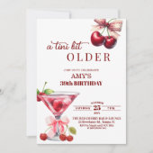 Chic A Tini Bit Older Cherry Martini 39th Birthday Kaart (Voorkant)